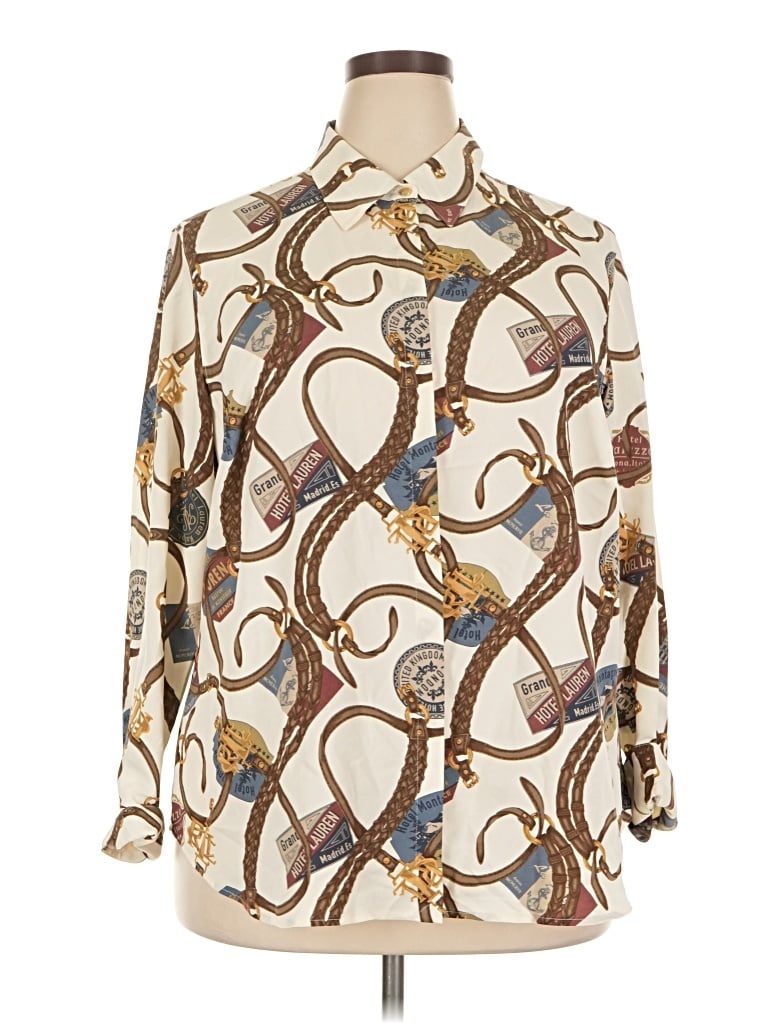 Polo Ralph Lauren 3/4 Sleeve Blouse In Ivory