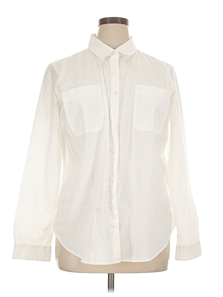 L.l.bean Long Sleeve Button Down Shirt In Ivory