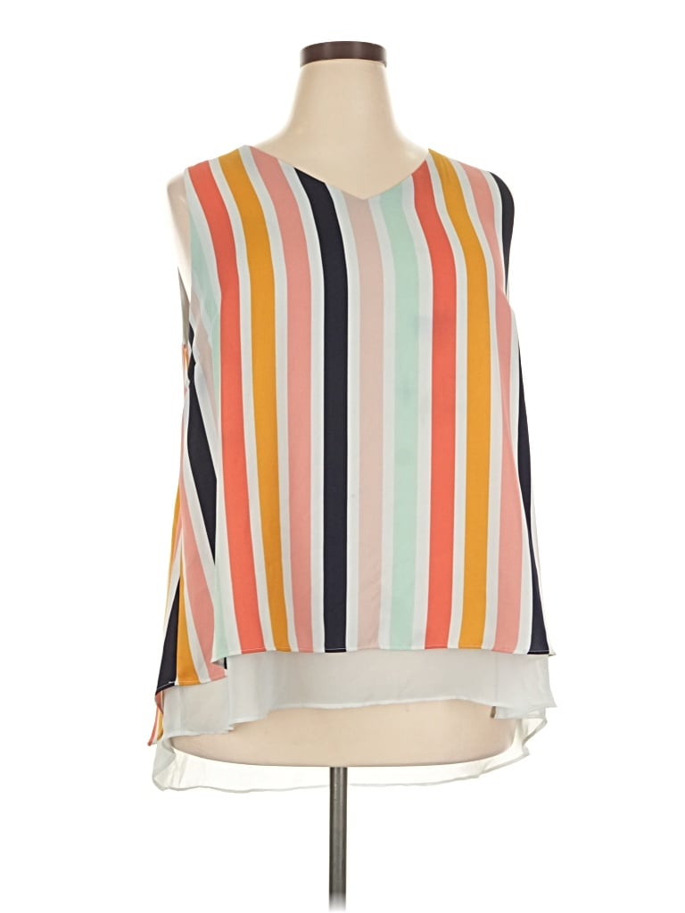 Pre-owned C Established 1946 Sleeveless Blouse In Orange
