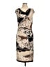 Connected Apparel Animal Print Tan Ivory Cocktail Dress Size 12 - photo 1