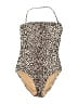 J.Crew Animal Print Brown One Piece Swimsuit Size 4 - photo 1