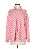 pretty garbage 100% Polyester Houndstooth Pink Long Sleeve Blouse Size S - photo 1