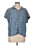 Splendid 100% Lyocell Blue Short Sleeve Blouse Size L - photo 1