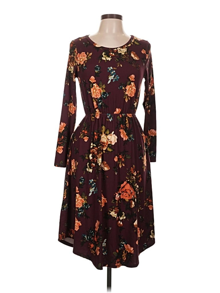 Pre-owned Reborn J Casual Dress In Burgundy