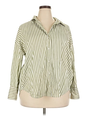 Zara 3/4 Sleeve Button-Down Shirt (view 1)