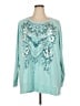 Terra & Sky Floral Teal Pullover Sweater Size 3X - photo 1