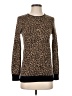 DKNY Animal Print Brown Silk Pullover Sweater Size P (petite) - photo 1