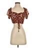 Lulus 100% Polyester Burgundy Short Sleeve Blouse Size S - photo 1