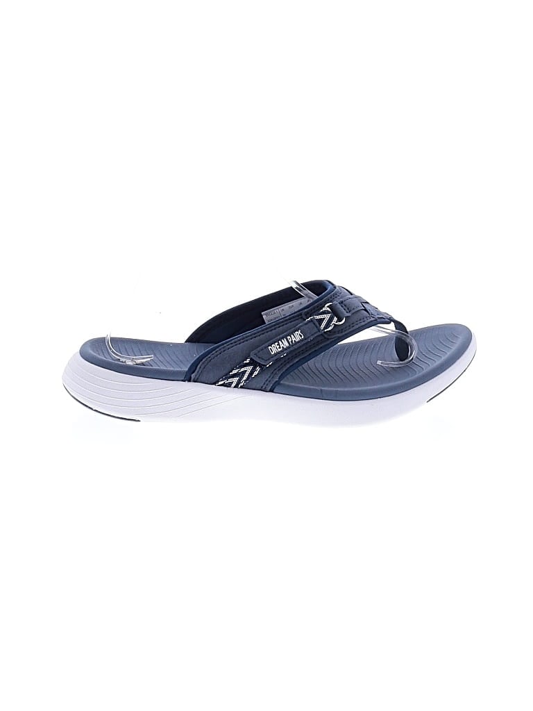 Pre-owned Dream Pairs Flip Flops In Blue