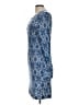 Tory Burch 100% Silk Graphic Blue Casual Dress Size L - photo 5