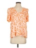 Adrienne 100% Polyester Orange Short Sleeve Blouse Size S - photo 1