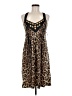 Studio West Animal Print Brown Cocktail Dress Size M - photo 1