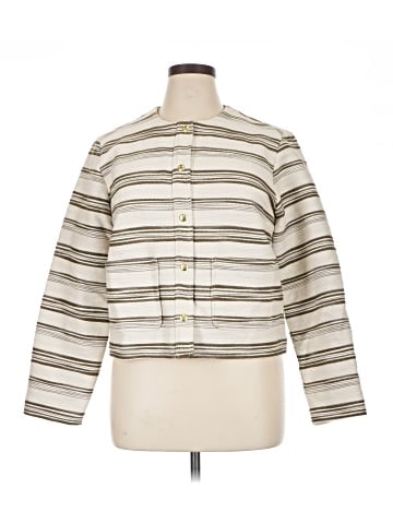 Madewell Button-Front Jacket in Striped Tweed (view 1)