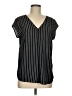 Halogen 100% Polyester Black Short Sleeve Blouse Size M - photo 1