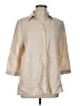 Peck & Peck Tan 3/4 Sleeve Button-Down Shirt Size L - photo 1