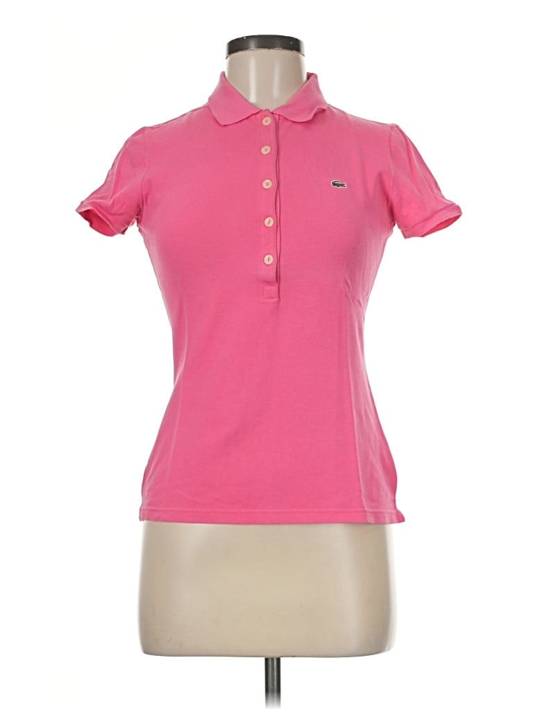 Pre-owned Lacoste Short Sleeve Polo Shirt In Pink