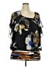 JM Collection Black Short Sleeve Blouse Size 3X - photo 1