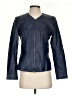 Doncaster Collection 100% Leather Blue Leather Jacket Size 4 - photo 1