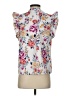 THML 100% Polyester Floral White Sleeveless Blouse Size XS - photo 2