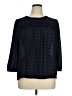 Elle 100% Polyester Polka Dots Blue 3/4 Sleeve Blouse Size XL - photo 1