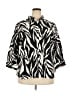 Chico's Animal Print Black 3/4 Sleeve Button-Down Shirt Size XXL (4) - photo 1