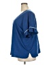 Max Studio Blue Short Sleeve Blouse Size 3X - photo 5