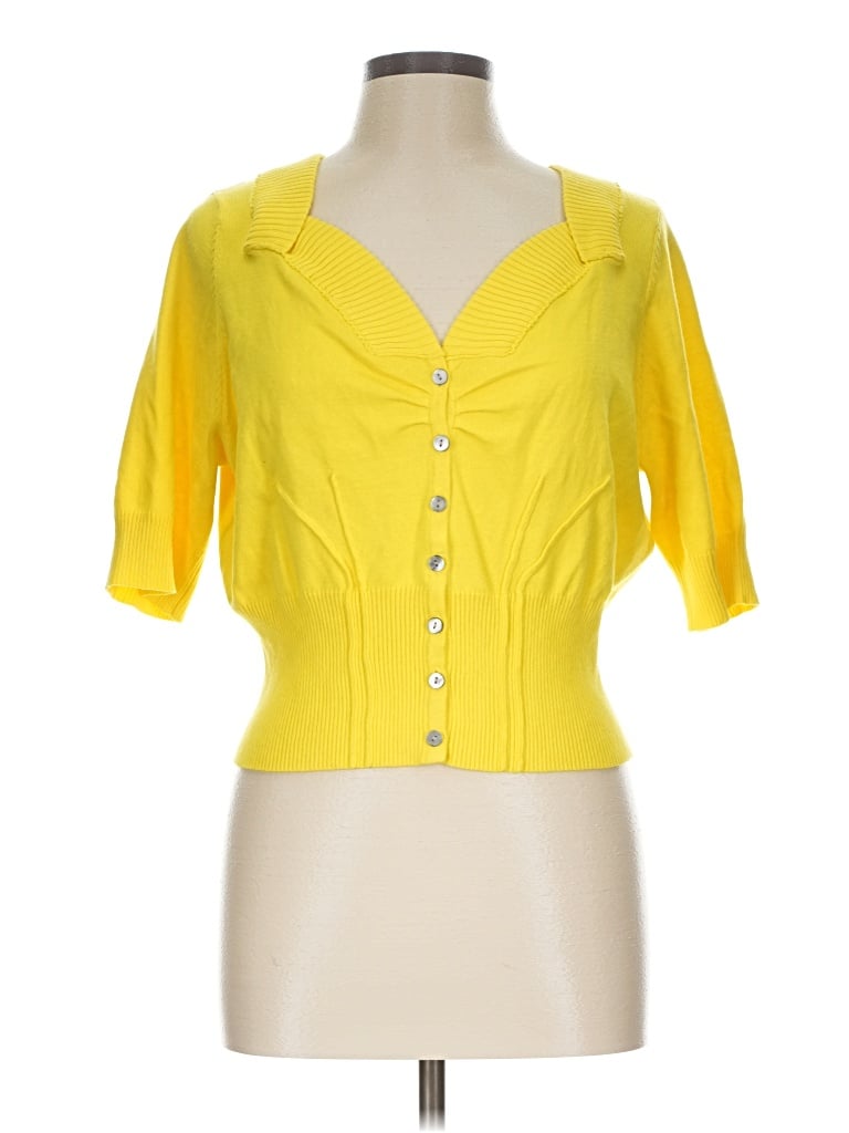 Pre-owned Downeast Cardigan Sweater In Yellow