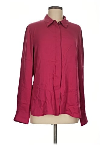 Theory Long Sleeve Silk Top (view 1)