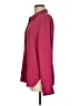 Theory 100% Silk Solid Pink Burgundy Long Sleeve Silk Top Size XL - photo 5