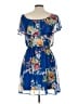 Forever 21 Floral Blue Casual Dress Size L - photo 2