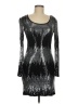 RolyPoly 100% Polyester Metallic Silver Cocktail Dress Size M - photo 1