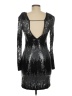 RolyPoly 100% Polyester Metallic Silver Cocktail Dress Size M - photo 2