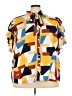 Ashley Stewart Color Block Yellow Short Sleeve Blouse Size 24 - photo 1