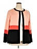misook 100% Acrylic Color Block Multi Color Orange Cardigan Size 2X - photo 1