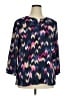 JM Collection 100% Polyester Chevron-herringbone Blue 3/4 Sleeve Blouse Size XL - photo 1