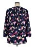 JM Collection 100% Polyester Chevron-herringbone Blue 3/4 Sleeve Blouse Size XL - photo 2