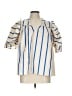 Entro 100% Cotton Blue 3/4 Sleeve Blouse Size L - photo 1