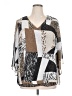 JM Collection 100% Polyester Silver 3/4 Sleeve Blouse Size XL - photo 1