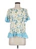 Cato Blue Short Sleeve Blouse Size M - photo 1