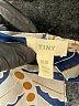 Tiny 100% Silk Tan Blue Short Sleeve Silk Top Size XS - photo 4