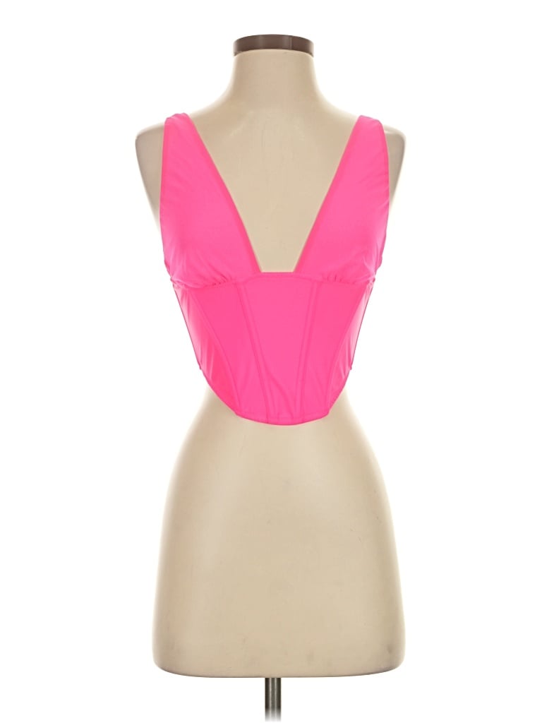 Pre-owned Out From Under Tank Top Pink Plunge Neckline Tops