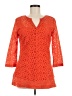 Talbots 100% Cotton Orange 3/4 Sleeve Blouse Size 6 - photo 1