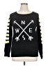 Rebellious. One Graphic Black Pullover Sweater Size XL - photo 1