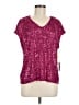 CeCe Burgundy Short Sleeve Top Size M - photo 1