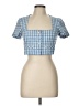 Zara Blue Short Sleeve Blouse Size L - photo 1