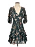 Mi ami 100% Polyester Floral Teal Cocktail Dress Size S - photo 1
