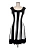 Connected Apparel Stripes Black Casual Dress Size 6 - photo 1