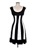 Connected Apparel Stripes Black Casual Dress Size 6 - photo 2