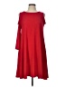 Nina Leonard Solid Red Casual Dress Size L - photo 1