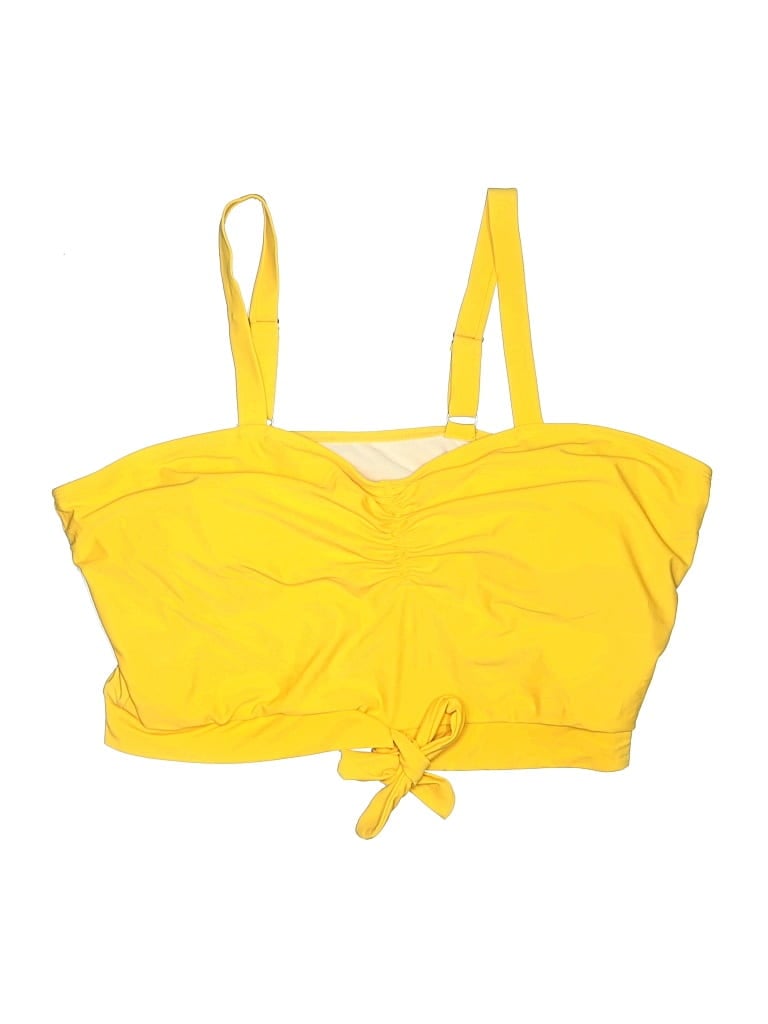 Pre-owned Coral Reef Swim Swimsuit Top Yellow Swimwear